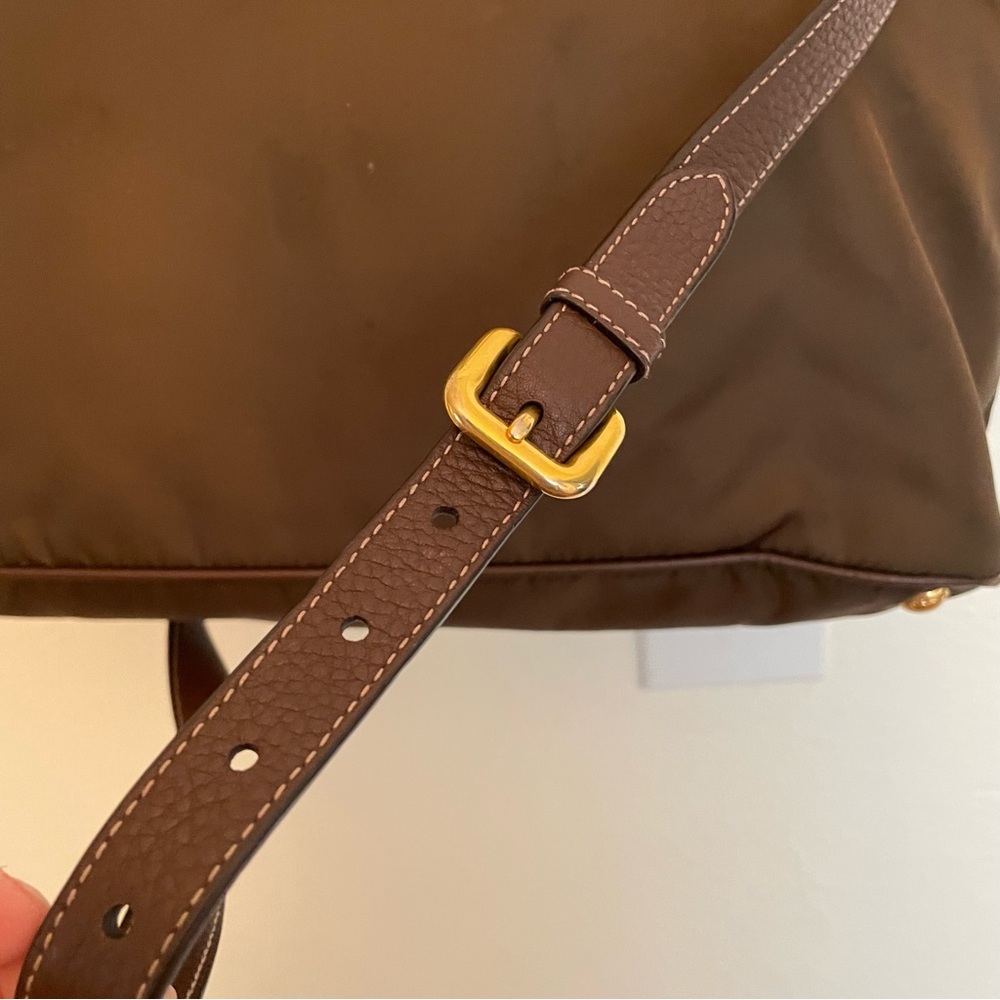 Prada‎ Tessuto Nylon Calf Leather Trim Convertible Tote Chocolate Brown - Picture 5 of 13